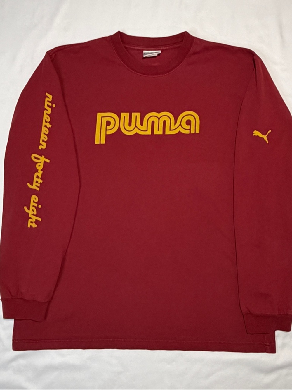Vintage stile Puma Long sleeve shirt mens L red graphic logo Y2K sreetwear 2000
